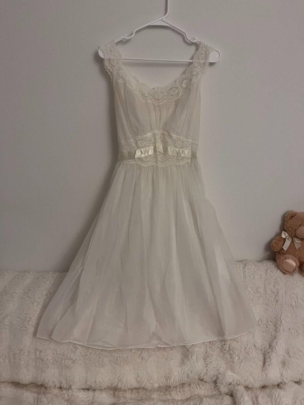 Vintage nightgown mini white S/M
